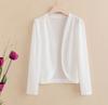 Summer Women's Thin Cardigan Long Sleeve Solid Color Ice Silk Knitted Sunscreen Shirt Open Front Short Cardigan Top