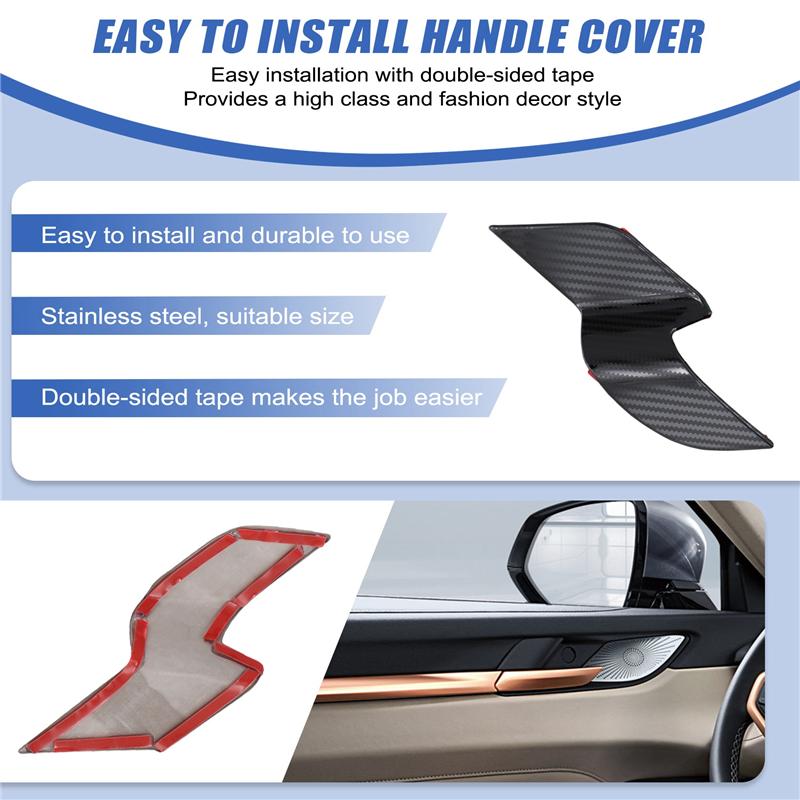 For Haval H6 3Rd Gen 2021-2023 Car Inner Door Handle Bowl Cover Trim Interior Accessories Carbon Fiber