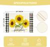 Buffalo Plaid Sunflower Sunshine Vase Summer Placemats Set of 6, 12x18 Inch Spring Table Mats for Party Kitchen Dining Decoration