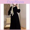Long Sleeve Dress With Bow Tie And Abstract Print For Fall Womens Fashion