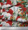 Soimoi Japan Crepe Satin Fabric Leaves,Floral & Elephant Animal Printed Craft Fabric by the metre 42 Inch