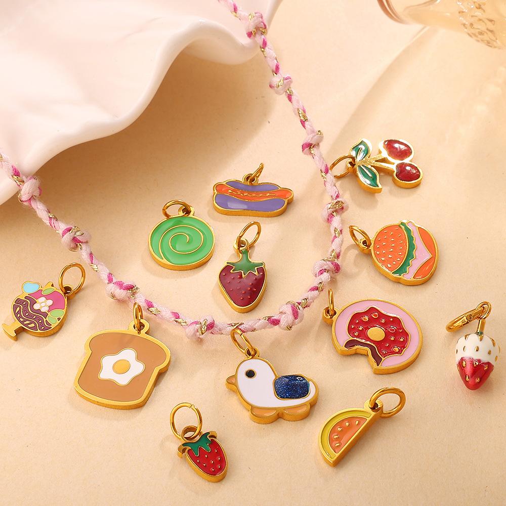  2Pcs Cute Mini Pendant From The Hamburger Fries Food Series Small Pendants Charms for Jewelry Making Supplies