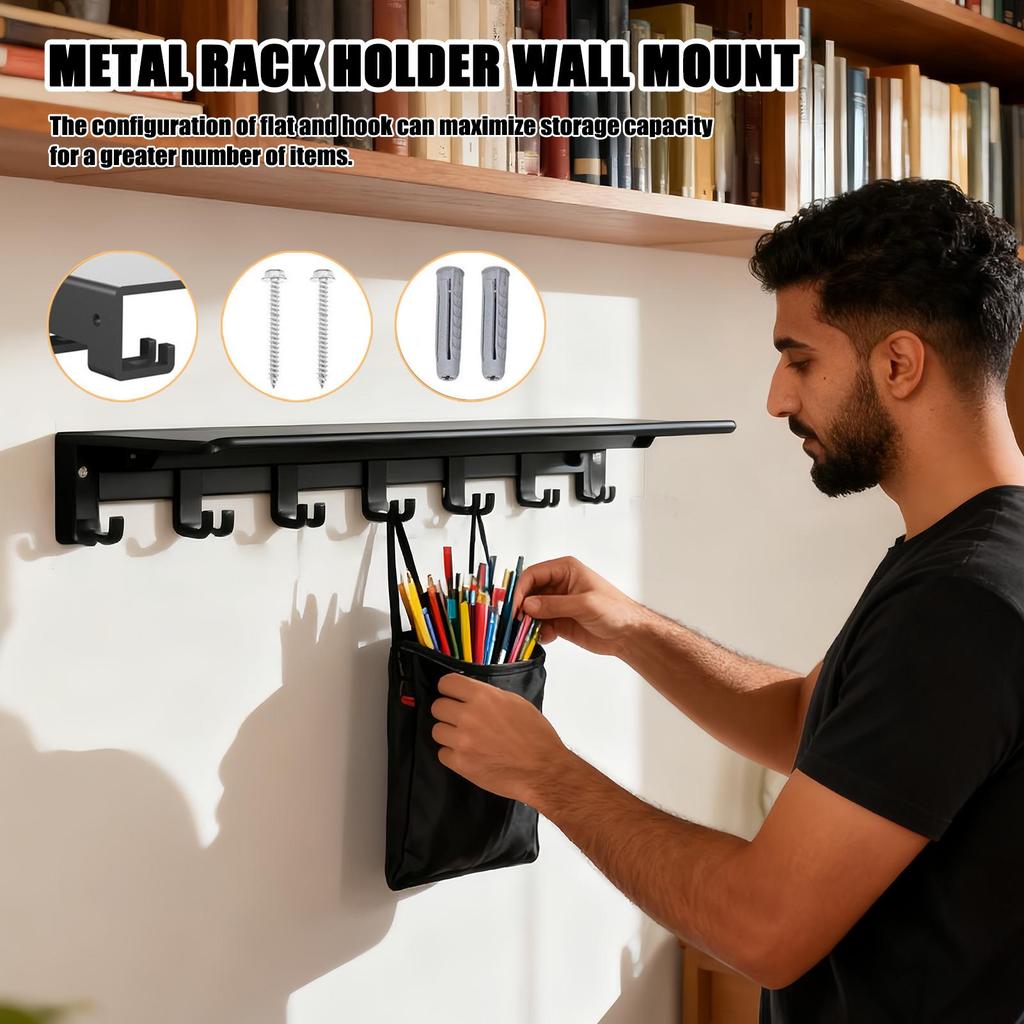 Wall Shelf Weight Storage Metal Rack Floating Shelf Organizer For Workout Fitness Home Gym Bathroom Bedroom Toilet