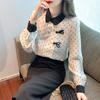 Dot Shirt for Women's Autumn New Style Chiffon Top