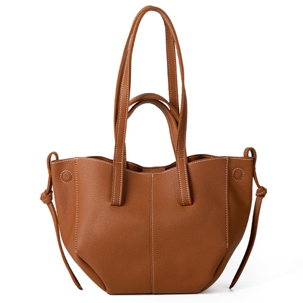 Vintage PU Leather Large Capacity Handbag for Women Fashion Shoulder Tote Bag Shopper Clutch