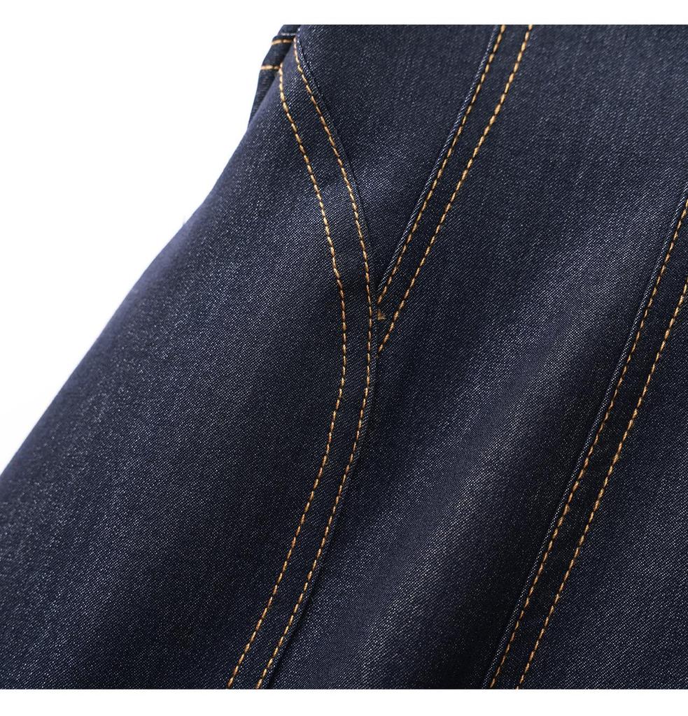 Nanyou Tencel Cotton Retro Waist-Cinched Denim Dress - Breathable, Slimming, Short-Sleeved for Spring/Summer