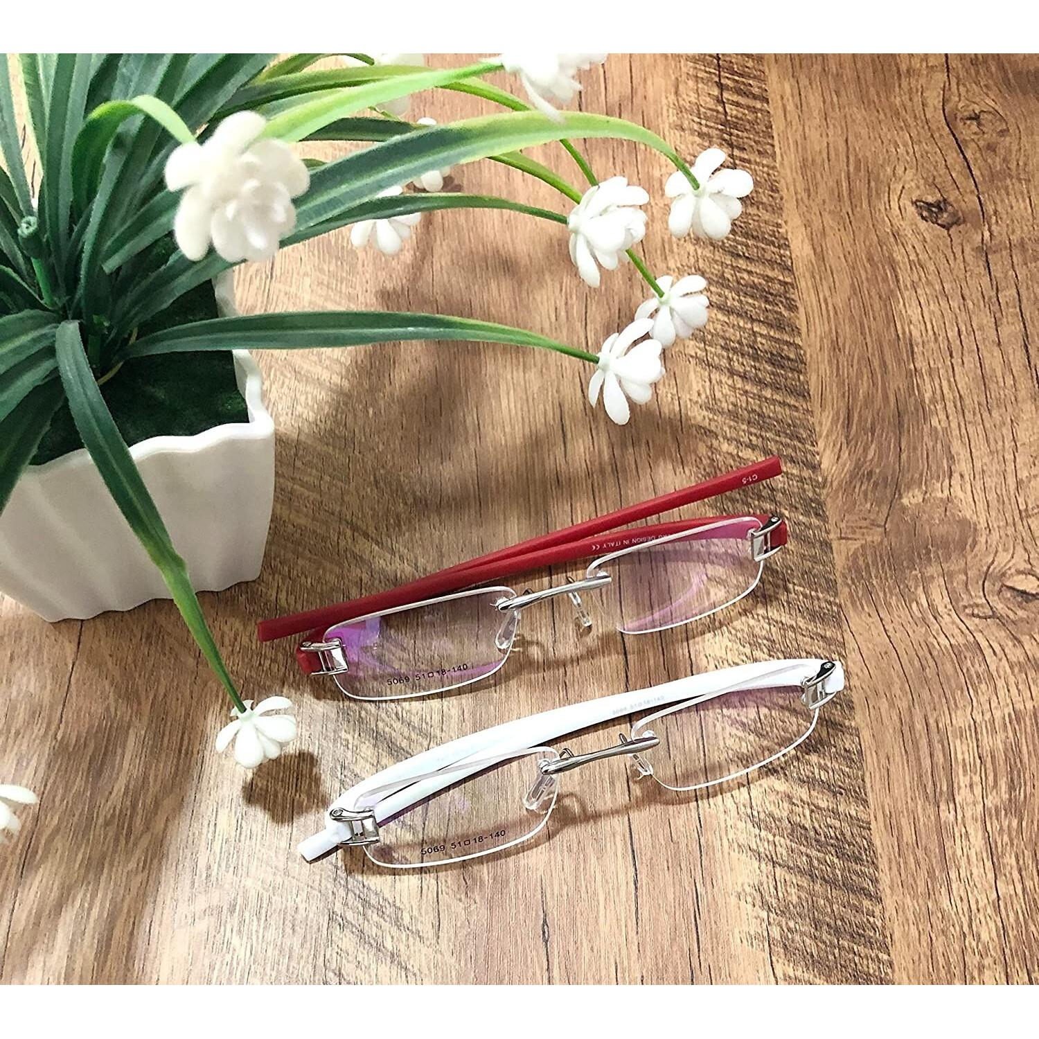 

Christmas RSINC unisex Rimless Light weight, eyeglass/ black-grey 51-18-140 PU JL286093830037