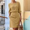 ZANZEA Women 3/4 Sleeve Blouse and Shorts Skirt Casual Two Piece Suit Sets