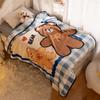 Skin Friendly Cartoon Flannel Blankets Coral Velvet Bed Blanket Bear Throw Blanket  Home