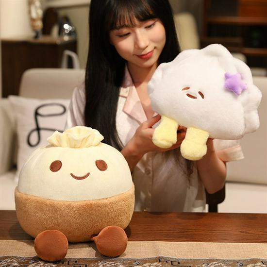 Cute Dumpling Plush Toy Cushion - Jiaozi Doll for Girls