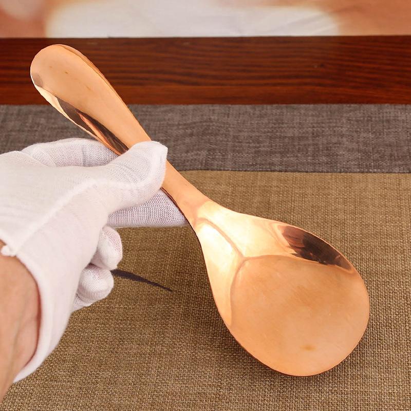 

Pure copper rice shovel brass household rice spoon high temperature resistance non-stick rice manual thickened spatula scraping spoon shaving face