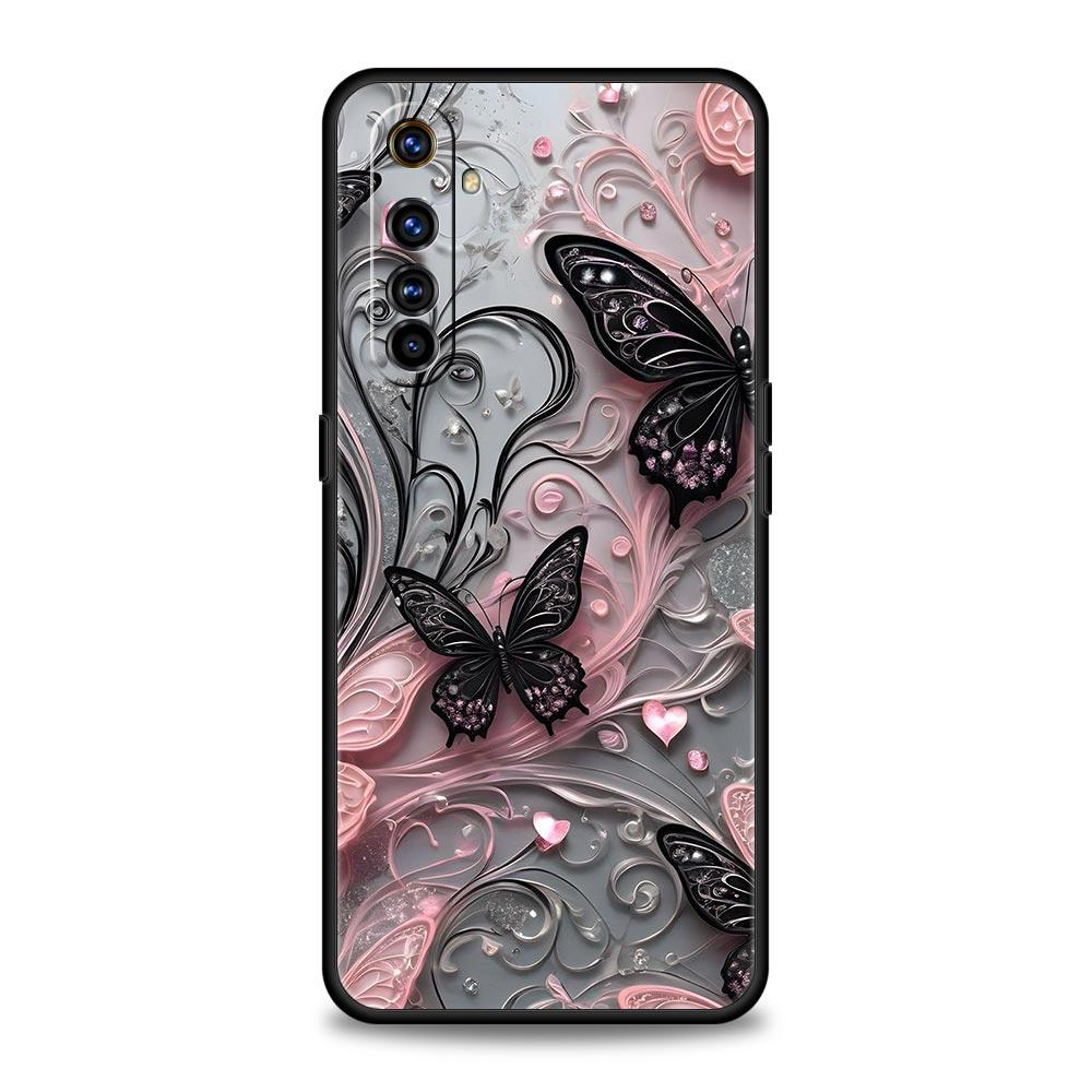 Fashionable Butterfly Flower Pattern Soft TPU For Realme 13 12 11 10 9 Pro Plus GT3 GT2 C21 C25 C35 C53 C55 C67 Pro Phone Case