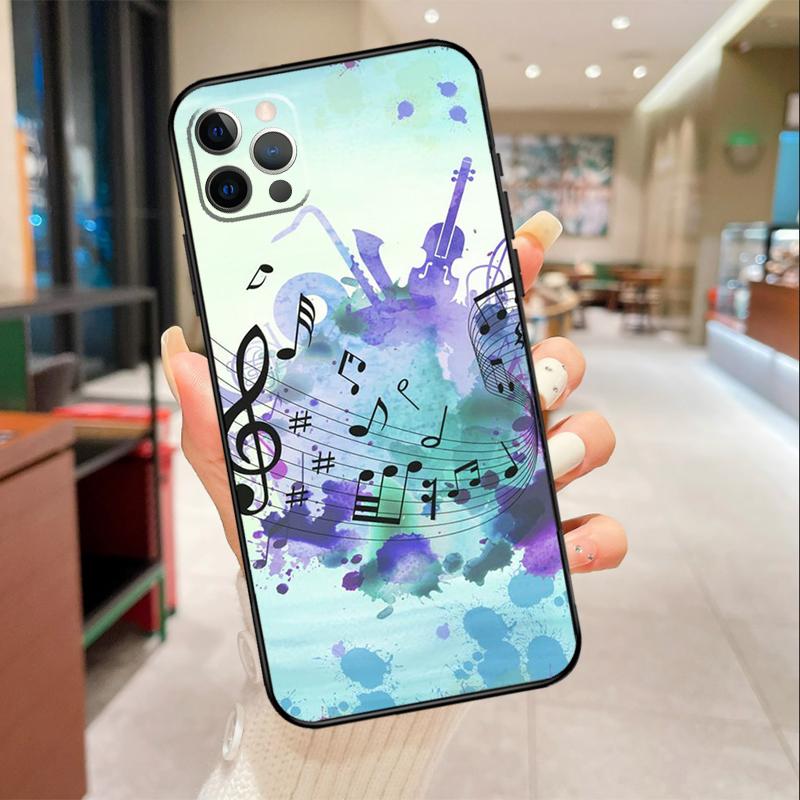 Musical Music Note Phone Case For iPhone 17 Air 16 15 13 11 12 14 Pro Max mini 15 16 Plus 16e Protective Cover