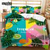 Summer Tropical Fruit Bedding Set Cartoon Fruits Orange Lemon Print Duvet Cover Microfiber Double Comforter Cover Bedroom Decor