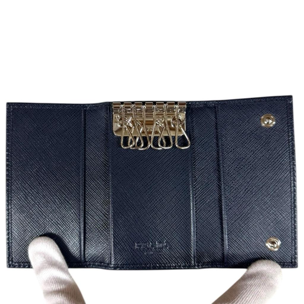 Used Prada Saffiano Key Case Leather 2PG222 Unisex Prada Used Prada