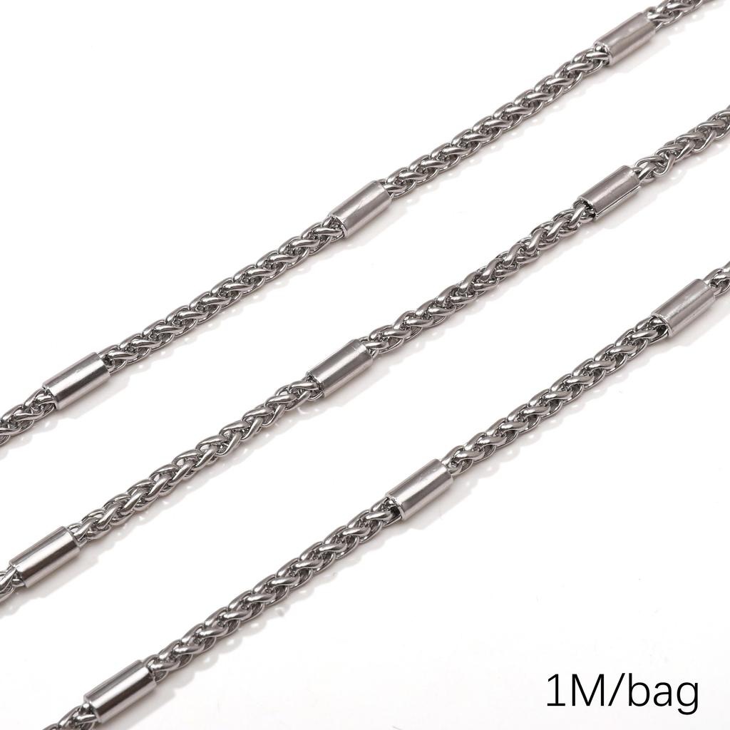 Chaîne Cœur en Acier Inoxydable de 0,5/1 Mètre Chaîne Cubaine Chaîne Punk de Base pour la Fabrication de Colliers Bracelets Bijoux Accessoires