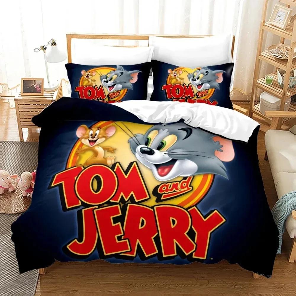 

Мультяшный Т-Том Мышь и Кот Постельный Комплект Дж-Джерри Пододеяльник Комплект для Кровати Покрывало Наволочка Одеяло Размер Кинг Квин Мальчики Взрослые 70x133cm 2pcs