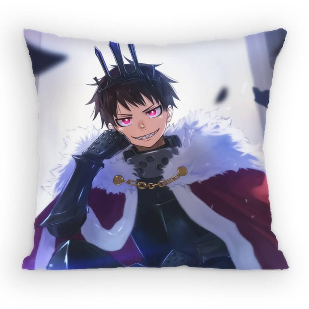 

Fire Force Shinra Kusakabe Pillow Case Antidustmite Pillowcase Invisible zipper silky Sofa cushion cover for bedroom 30x30 cm