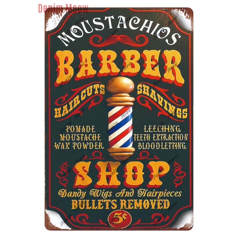 Hair Cutting Retro Plaque, Metal Signs, Barber Shop, Vintage Painting, Wall Posters, Bar, Pub, Shave & Haircut, Home Decor, WY28