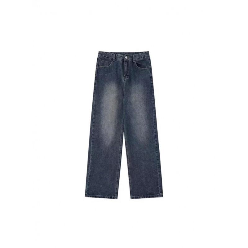 Mens Loose Fit Straight Leg Denim Pants Lightweight Casual Trousers With Slight Stretch