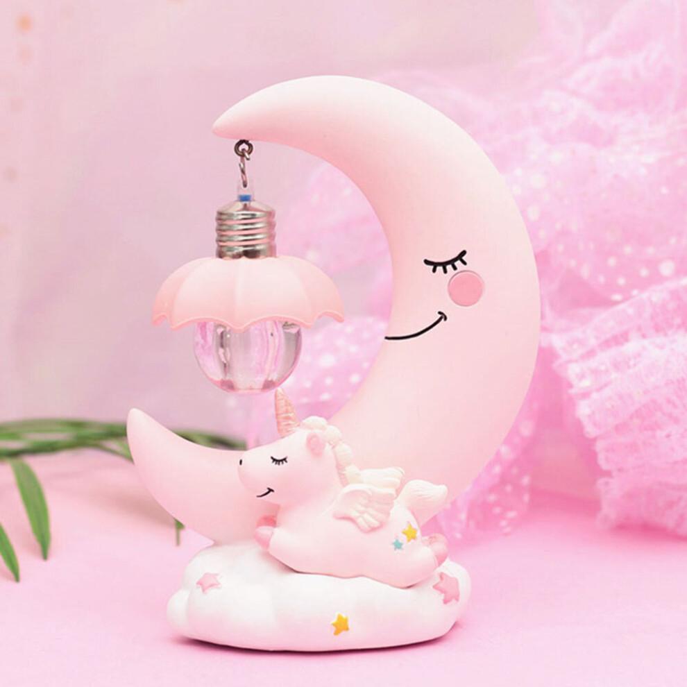 LED 3D Unicorn Bedside Desk Lamp Night Light Moon Lights Kids Bedroom