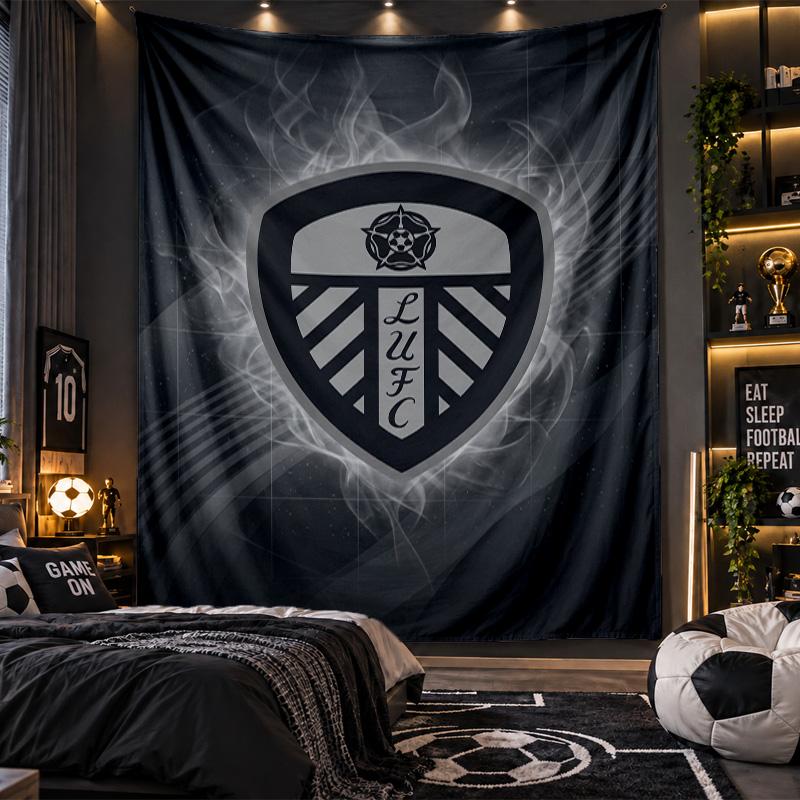 Tapeçaria de Parede com Estampa do Leeds United Tecido para Sala de Estar Quarto Decoração de Casa