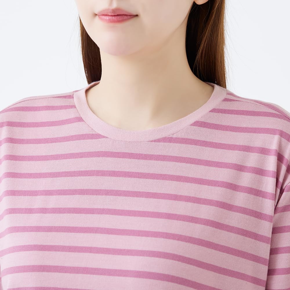 Gunze MF8215 Long Sleeve Striped Women's Pants, Jersey,