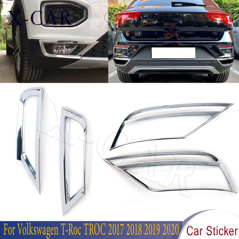 Car Front Rear Bumper Fog Light Foglamp Trim Sticker Cover Frame For Volkswagen VW TROC T-Roc 2017 2018
