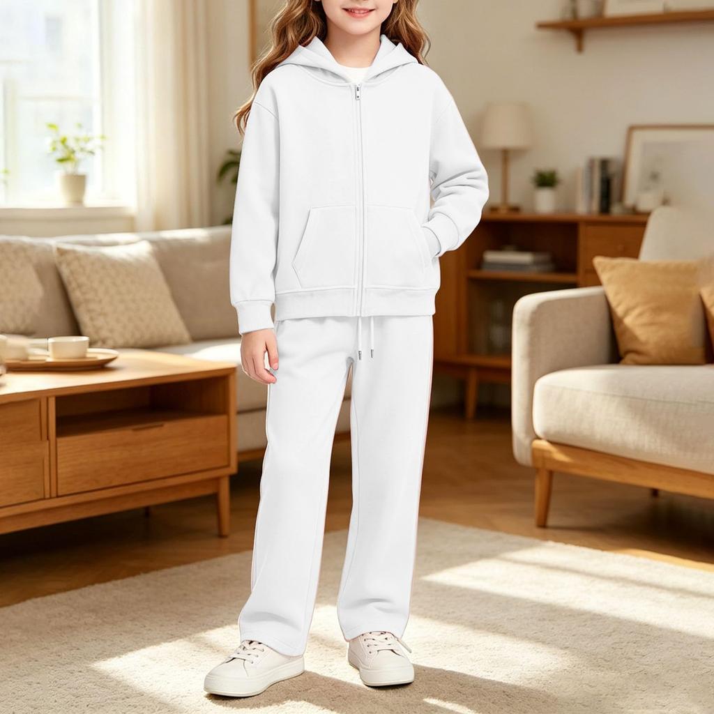 Youth Boys Girls Hooded Sweatshirt and Pants Set - Kids Sports Track Suit for Wear