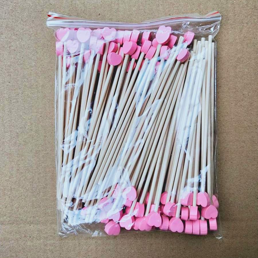 100 Pieces Disposable Wooden Coffee Stirrers Pink Heart Wooden Coffee Stir Sticks Wooden Stirrers Wooden Drink Stirrer Sticks for Coffee Cocktail