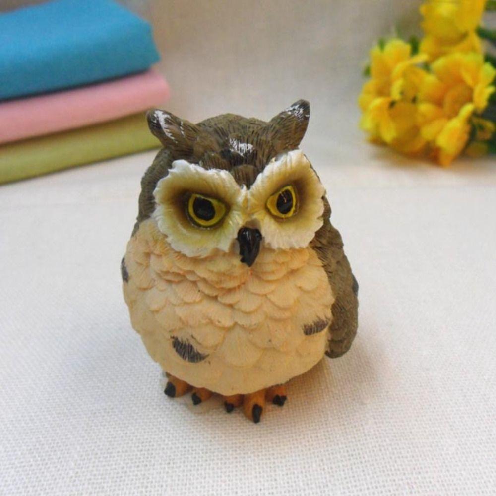 Micro Landscape Car Decoration Easy Use Miniatures Figurine Resin Crafts Owl Ornaments Mini Owl