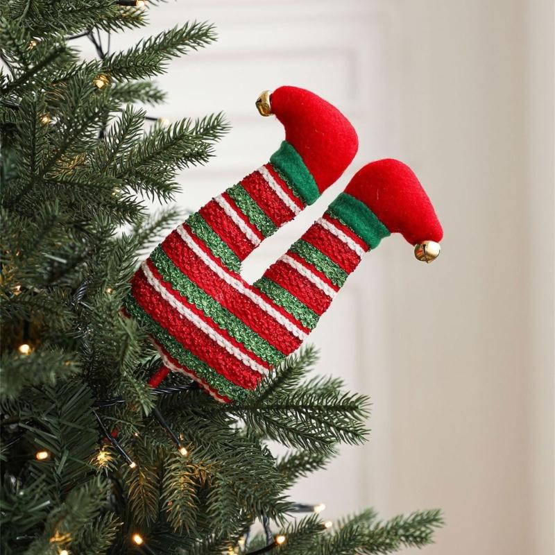 Festival Fabric Leg Ornament Christmas Tree Top Decorations For Holiday Party Floral Arrangements Outdoor Garden Display