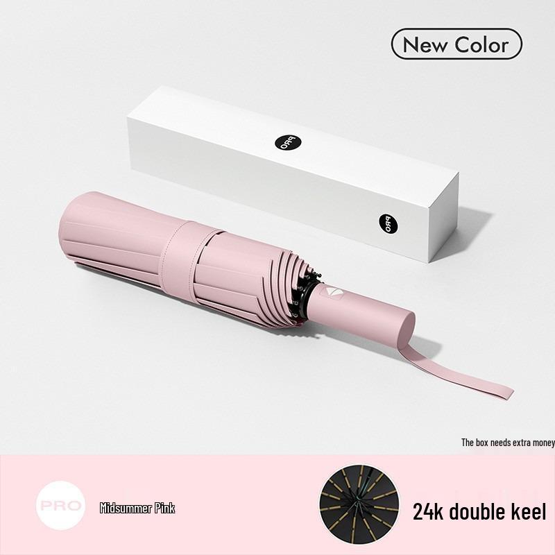 24-Rib Automatic Folding Umbrella: High-End, Large, UV Protection for All Weather