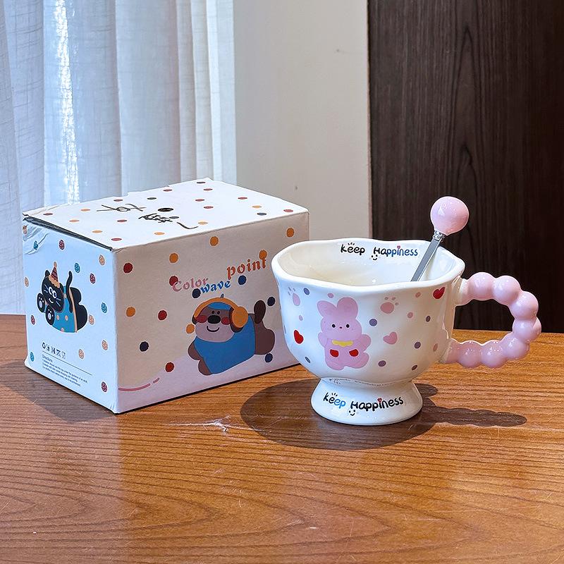 High Looking Puppy Rabbit Mug Couple Ceramic Drink Water Cup To Give Girls Birthday Gift Office Coffee Cup