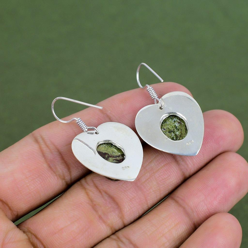 Dragon Bloodstone Earring 925 Sterling Silver Earring Handmade Gemstone Earring Dragon Bloodstone Jewelry Designer Earrings Engagement Gifts