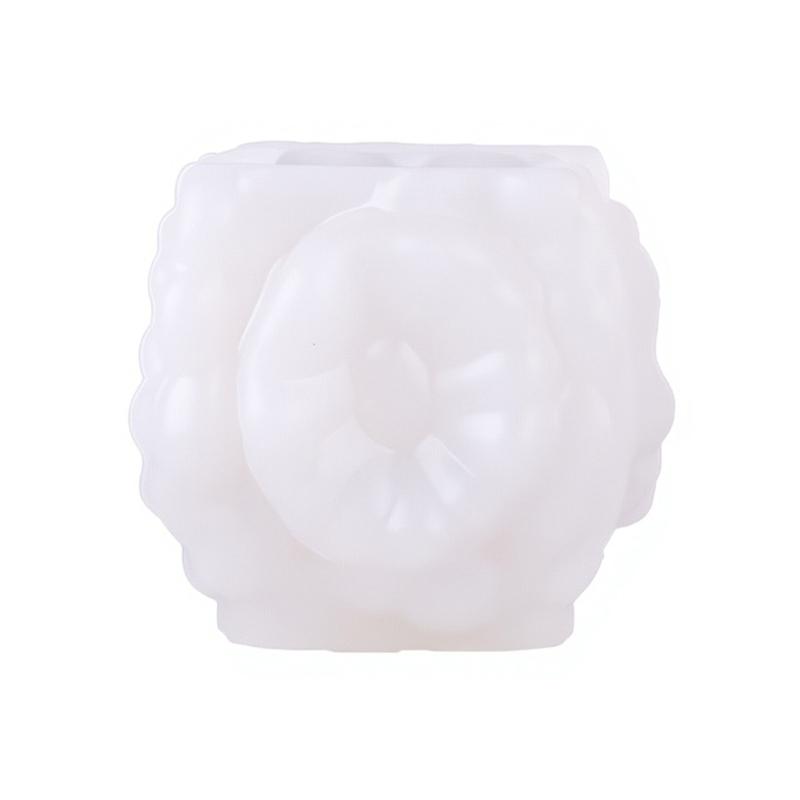 Flower Embossed Cubic Silicone Candle Molds Baking Mould for Epoxy Resin Making Candle Soap Chocolate Home Decoration