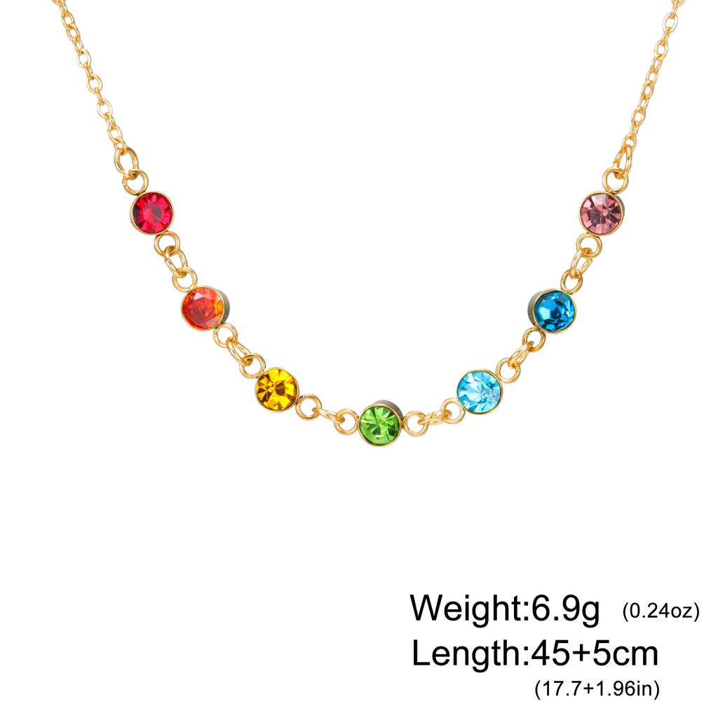 Cazador Stainless Steel 7 Chakra Rhinestones Necklaces for Women 2026 Yoga Meditation Jewelry Necklaces Birthday Gift 2026 New