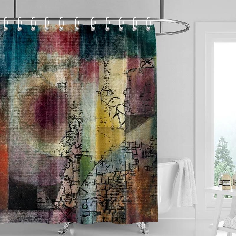Abstract Earth Tone Shower Curtain - Organic Brushstroke Design, Waterproof with Grommets, Natural Bathroom Decor