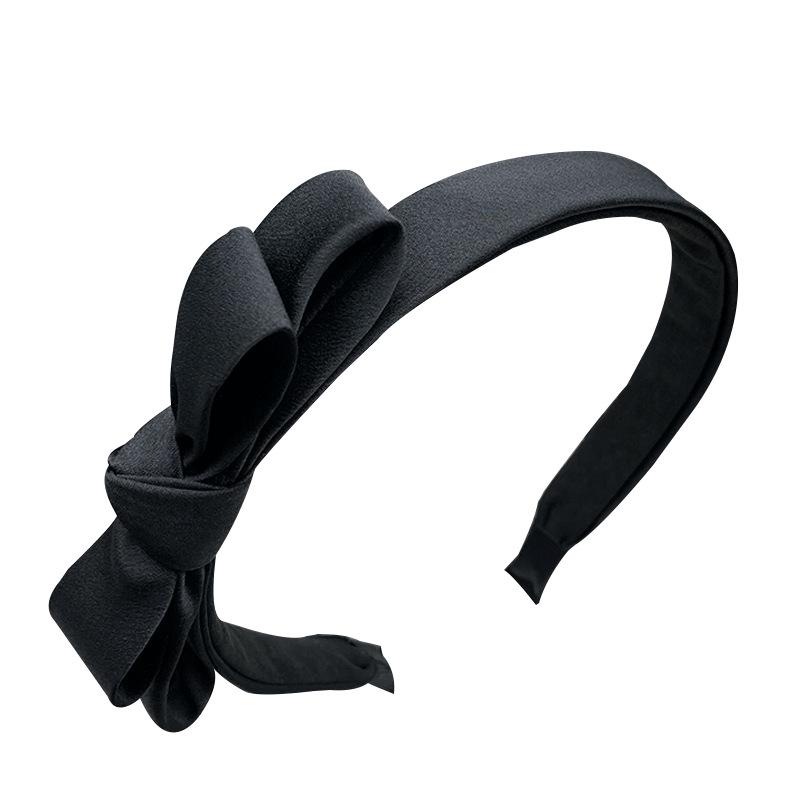 Black Narrow Edge Bow Hair Clip Headband for Women - Chic Fairy Style