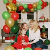 50pcs 12 inch red, green, white, metal, gold, confetti latex balloon kit for Christmas and birthday party decoration