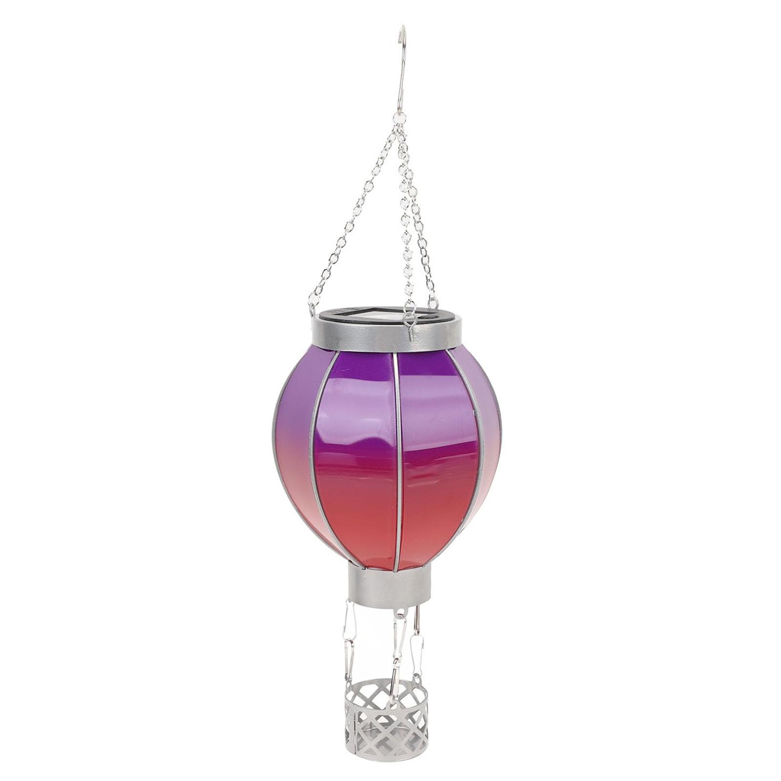 

Solar Powered Hanging Lantern Outdoor Garden Hot Air Balloon Shape Patio Decor, Size L B