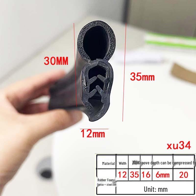 U-Shaped Rubber Steel-Backed Sealing Strip for Car Doors and Cabinets