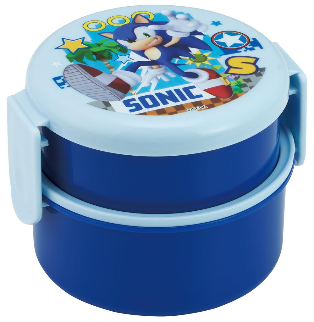 Skater Sonic 500ml Bento Made in Japan ONWR1AG-A Box, 2-Tier, Round, Antibacterial,