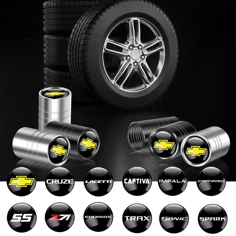 4 Stück Metall-Ventilkappen für Autoreifenabdeckung für Chevrolet Cruze Spark Onix Captiva Aveo Trax Impala Camaro Sonic Spark Sail Aveo