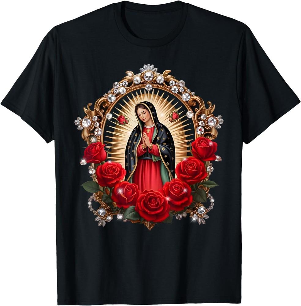 

Our Lady Guadalupe Saint Virgin Mary in Roses Flow Women Men TShirt Unisex T-Shirt S