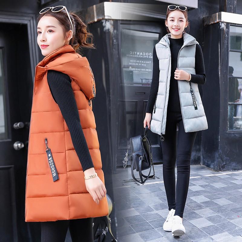 Gilet Imbottito Caldo da Donna Cappotto Senza Maniche di Media Lunghezza Chic Casual da Ufficio Capospalla Invernale