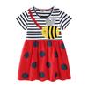 Little Bee Girls' Mesh Skirt - Mid-Size, Round Neck, Summer Fashion Princess Dress