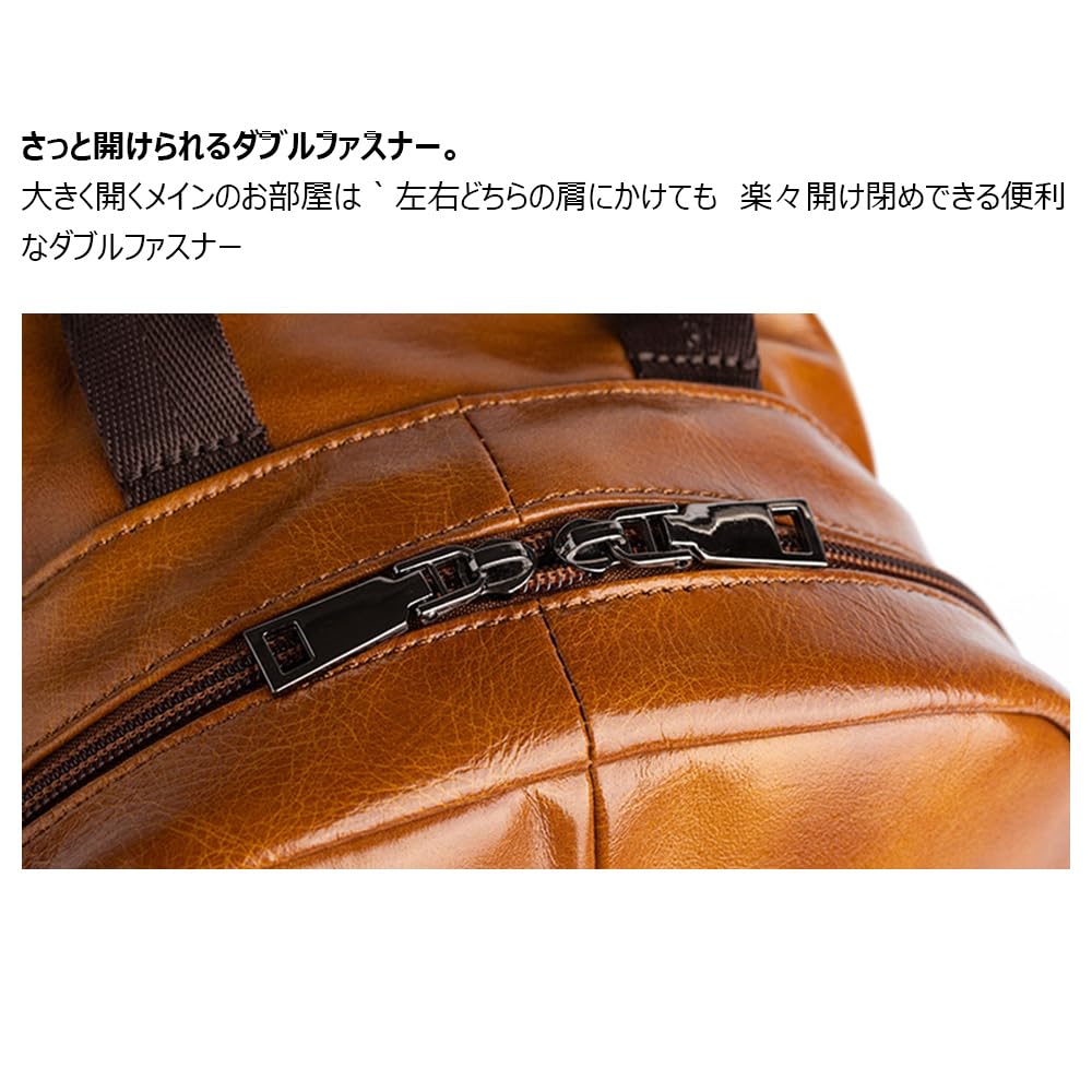 Gegerbte natürliche Rindsleder Tasche für Körper Brust mit Kopfhörer echt dick beidseitig tragbar WX8686 [Whatna] Antik-Look Umhänge-Herren,