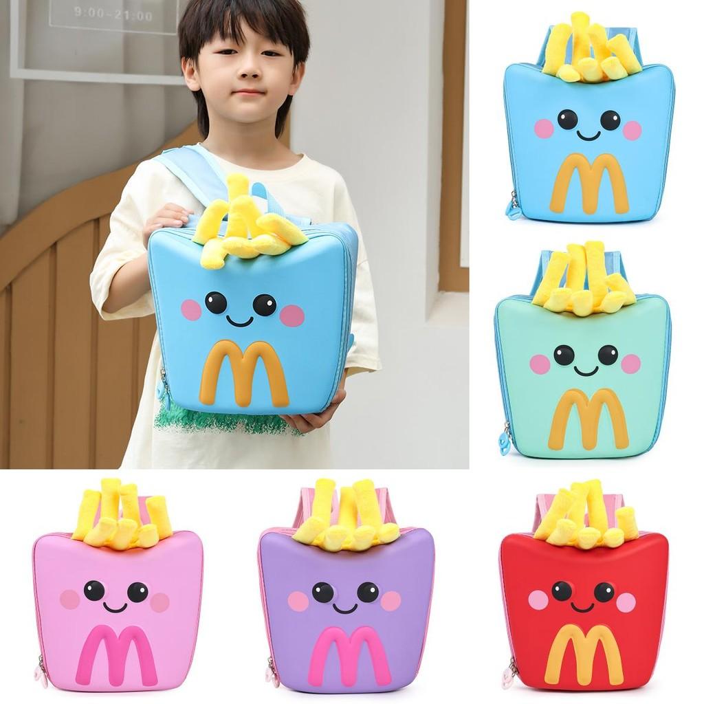Kids School Lightweight Bag With Cartoon French Fry Design For Early Education
