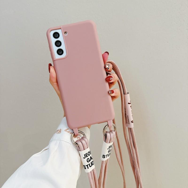 Strap Case For Samsung Galaxy S23 Ultra S21 S20 FE A54 A34 A14 S24 S22 Plus Shoulder Crossbody Lanyard Neck Rope Silicone Cover